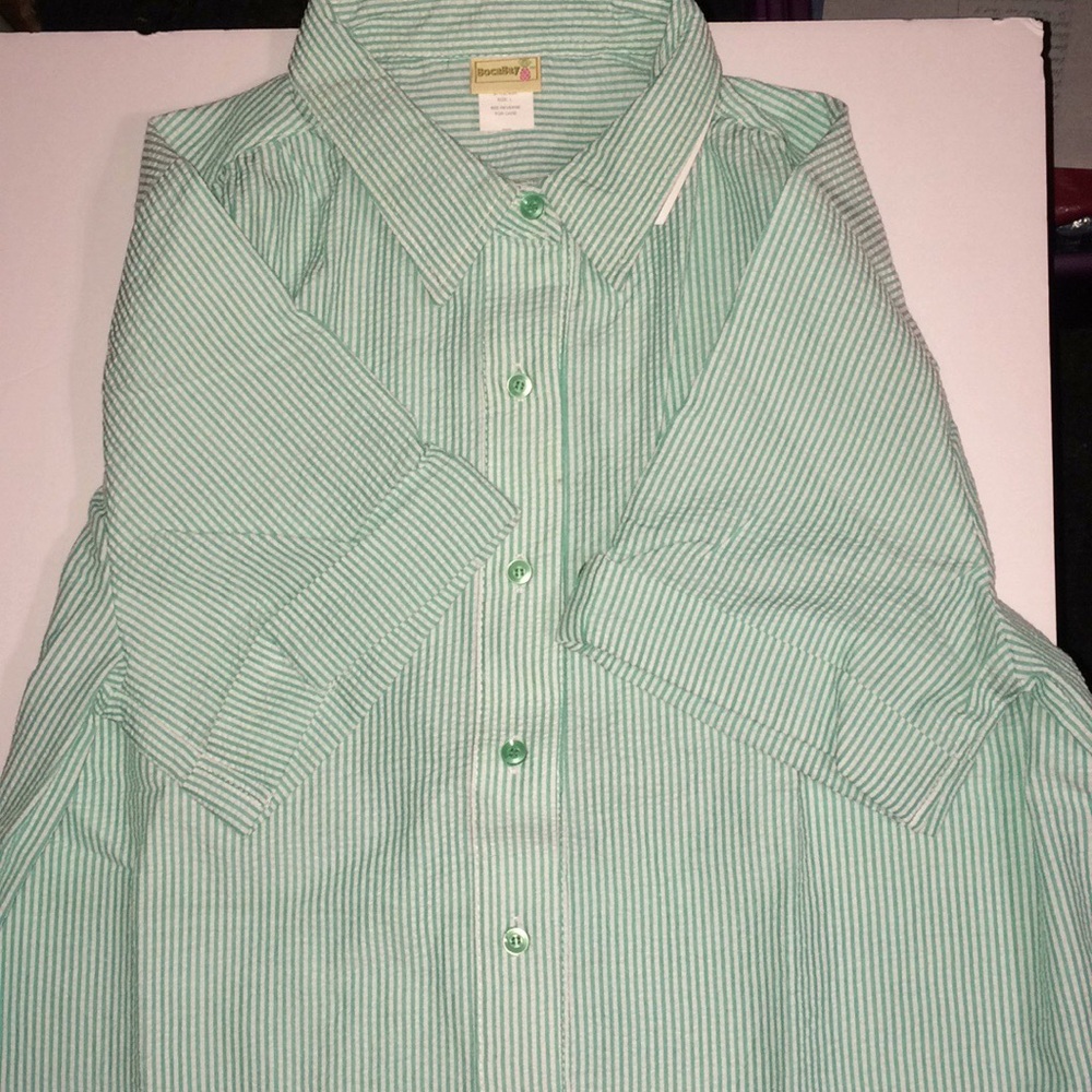 Bocabay L button down, short cuffed sleeve